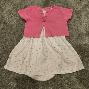 Carter's Baby Girls Floral Dress & Cardigan Sz 12M